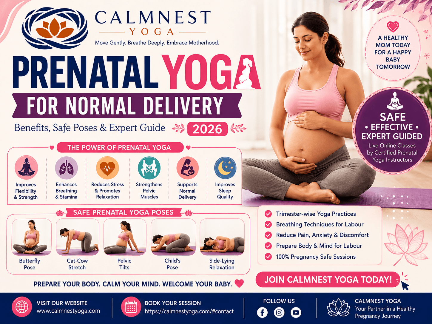 Prenatal Yoga for Normal Delivery: Benefits, Safe Poses & Expert Guide (2026) - prenatal yoga, prenatal yoga for normal delivery