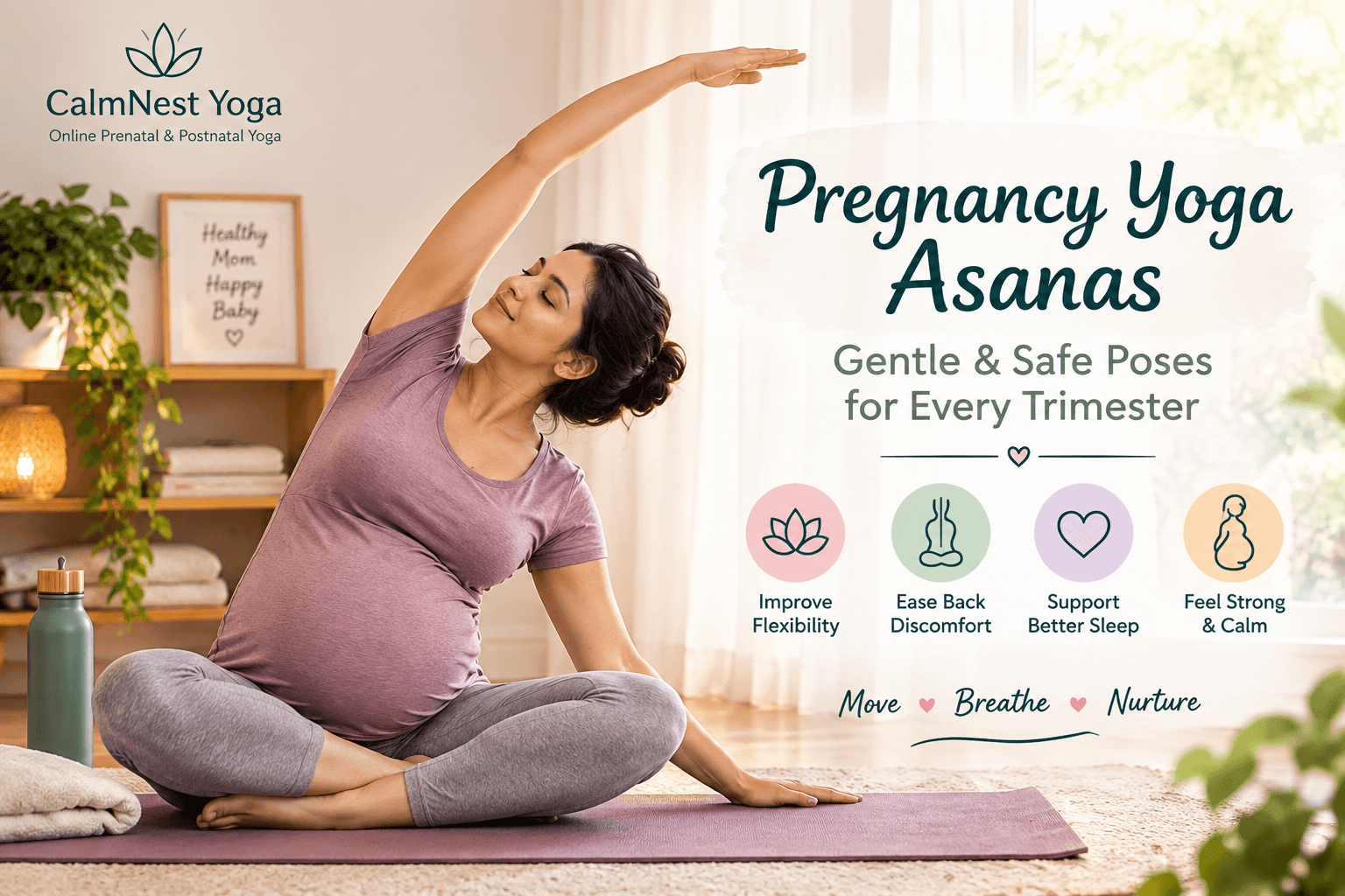 Pregnancy Yoga Asanas: Gentle & Safe Poses for Every Trimester - pregnancy yoga, pregnancy yoga asanas