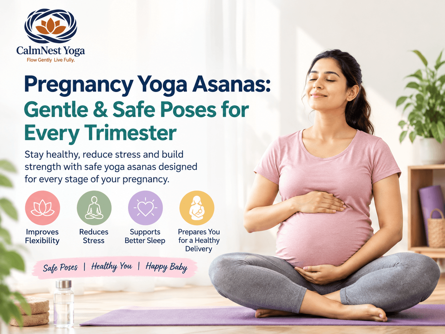 Pregnancy Yoga Asanas: Gentle & Safe Poses for Every Trimester - pregnancy yoga, pregnancy yoga asanas