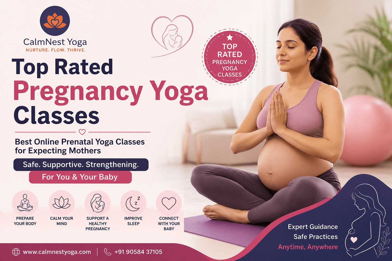 Top Rated Pregnancy Yoga Classes | CalmNest Yoga – Best Online Prenatal Yoga Classes for Expecting Mothers - top rated pregnancy yoga classes, online prenatal yoga classes